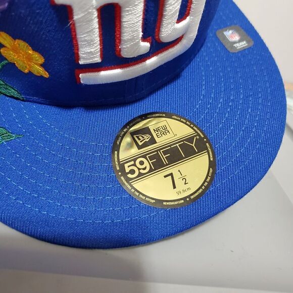 New York Giants NFL Size 7 1/2 Blooming Blue 59FIFTY Fitted Cap New Era - Picture 2 of 11